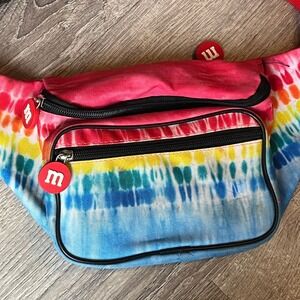 M&M's Fanny Pack Belt Bag Tie Dye 3 Pockets Adjustable Strap Waist Pack‎